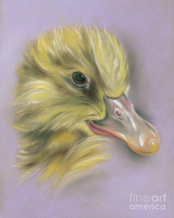 Fluffy Duckling Portrait Painting by MM Anderson