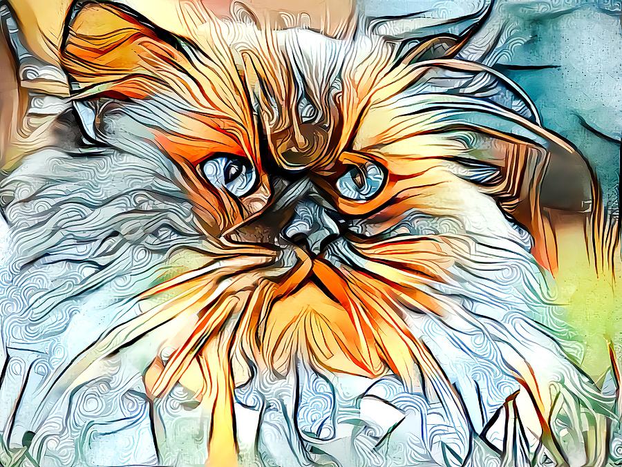 Fluffy Orange Himalayan Cat Digital Art by Don Northup