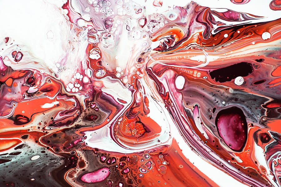 Fluid Acrylic Abstract. Unknown Taste 8 Painting by Jenny Rainbow
