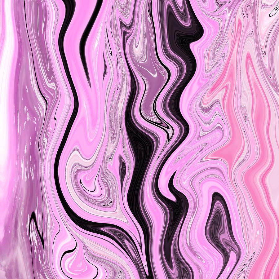 Fluid Painting Wave Pattern Pink and Purple Painting by Patricia Piotrak