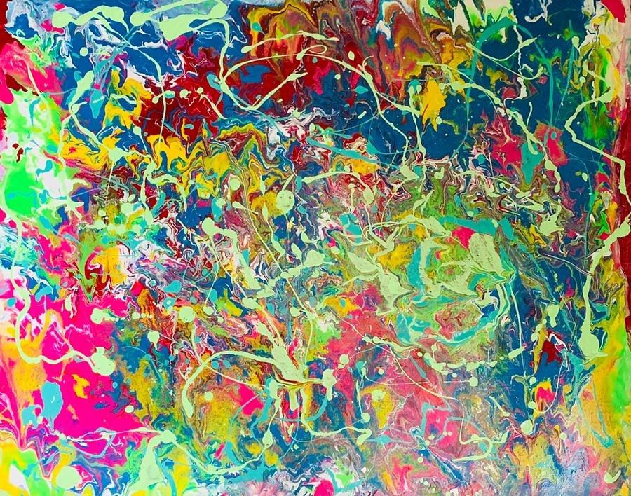 Fluo Mix Painting by Judy Dimentberg