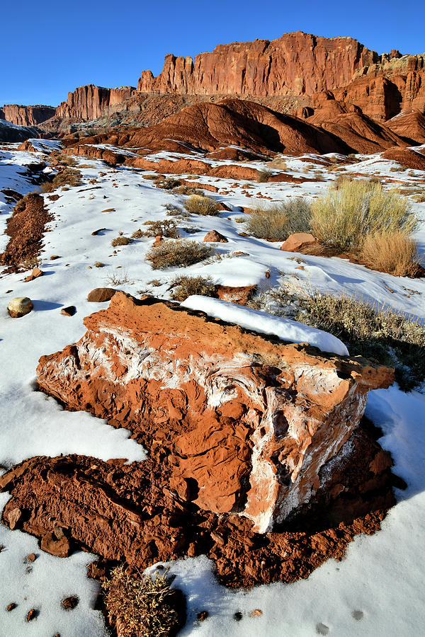 Fluted Wall Along Highway 24 in Capitol Reef NP Photograph by Ray Mathis
