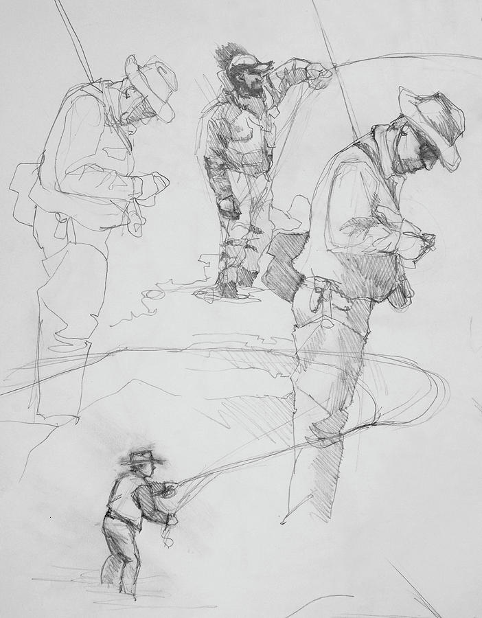 fly fishing sketches
