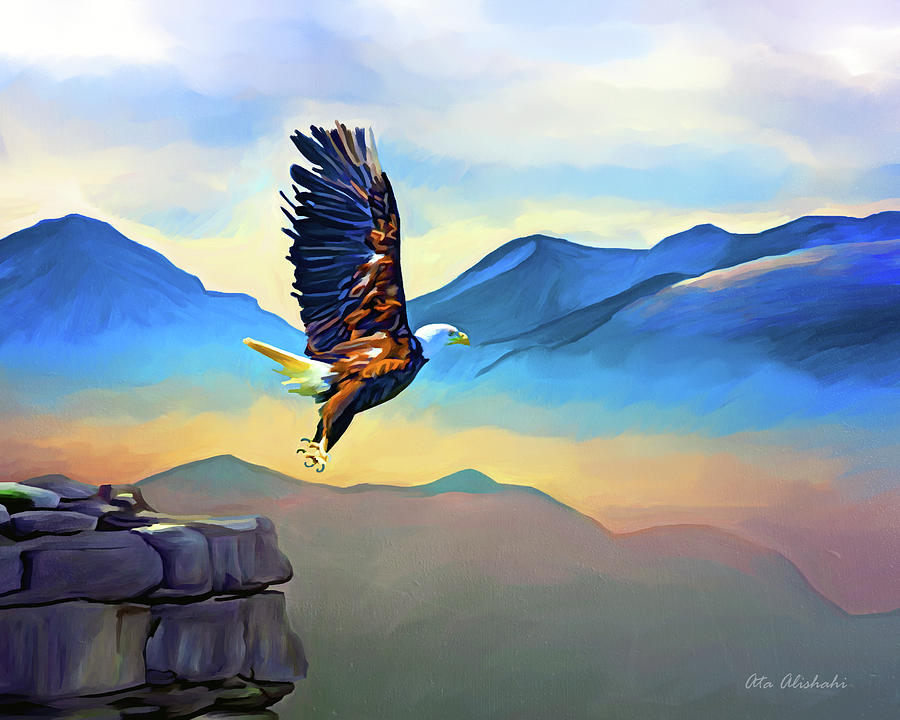 Eagle Mixed Media - Fly Higher by Ata Alishahi