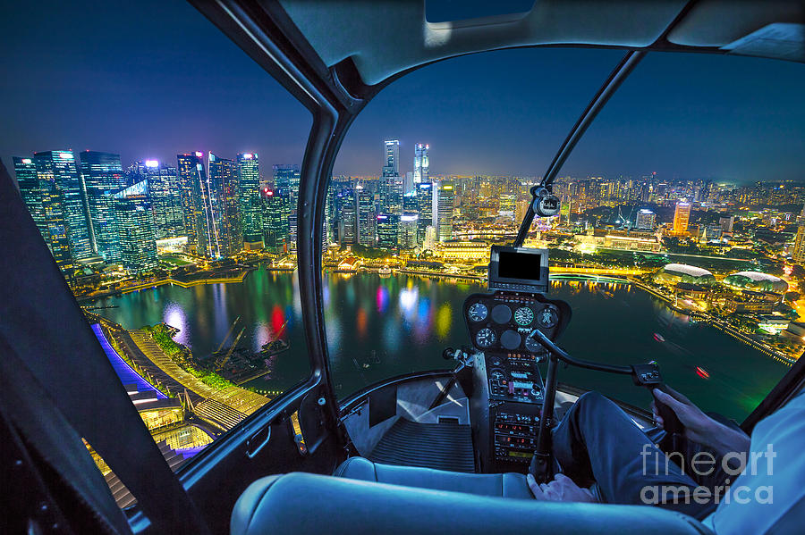flying on Singapore Photograph by Benny Marty