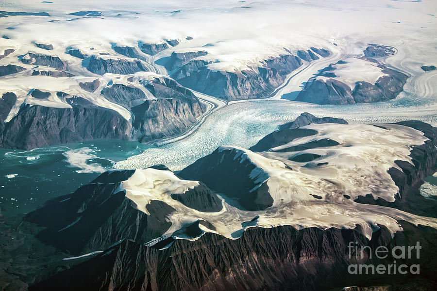 Flying over Greenland Photograph by Delphimages Photo Creations