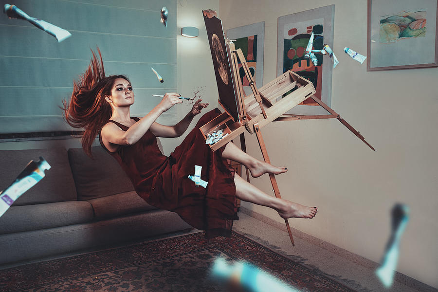 Flying Painter Photograph by Evgeny Loza