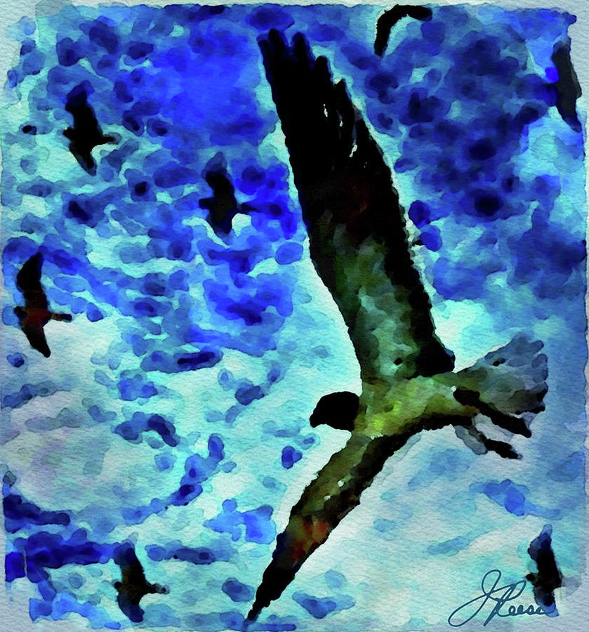 Flying Seagulls Painting