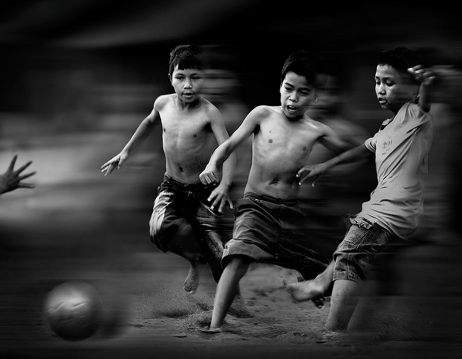 Sports Photograph - Flying Soccer by Sebastian Kisworo