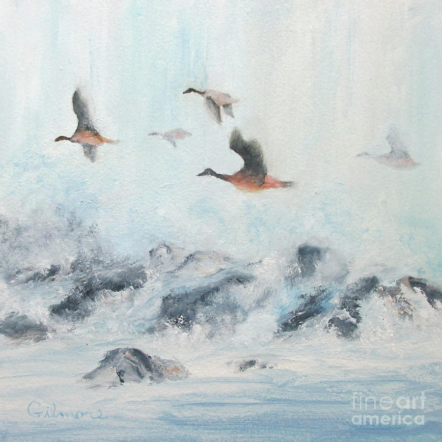 Flying South Painting by Roseann Gilmore