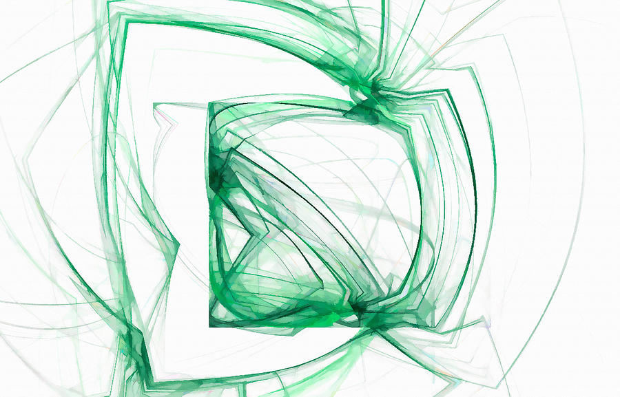 Flying Square Green Digital Art by Don Northup