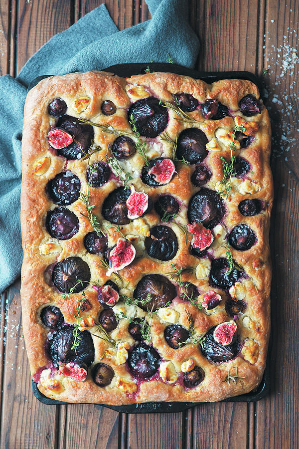 Focaccia With Fresh Figs And Buffalo Mozzarella Photograph by Great Stock!