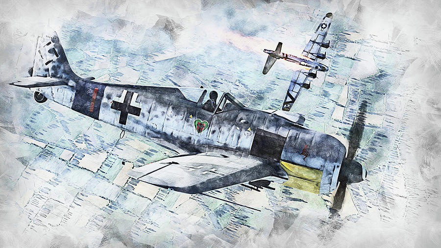 Focke-Wulf Fw 190 - 05 Painting by AM FineArtPrints