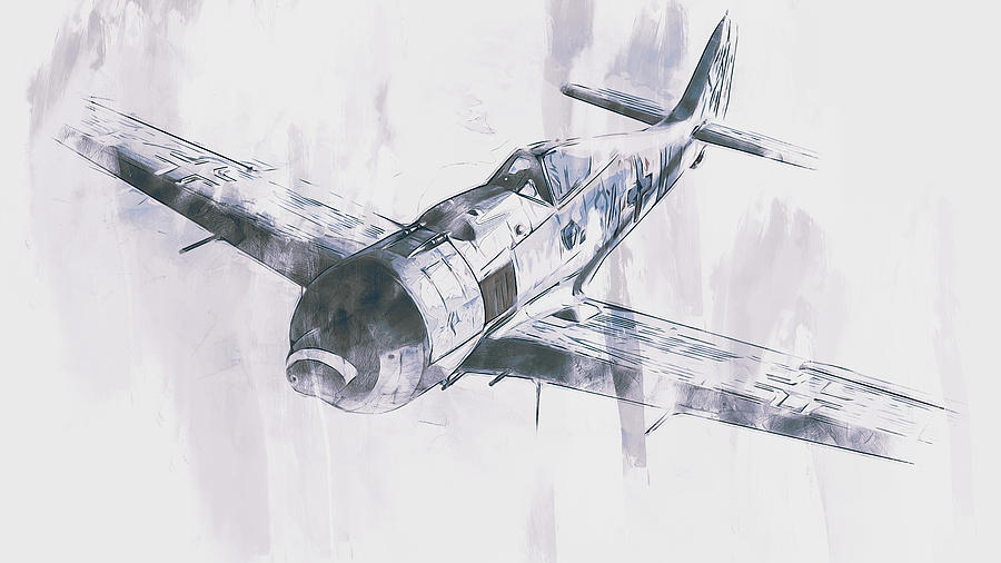 Focke-Wulf Fw 190 - 08 Painting by AM FineArtPrints