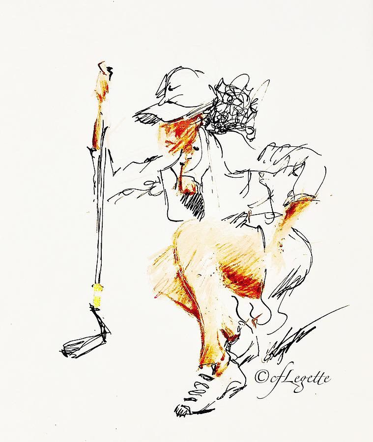 Game Putt  Drawing by C F Legette