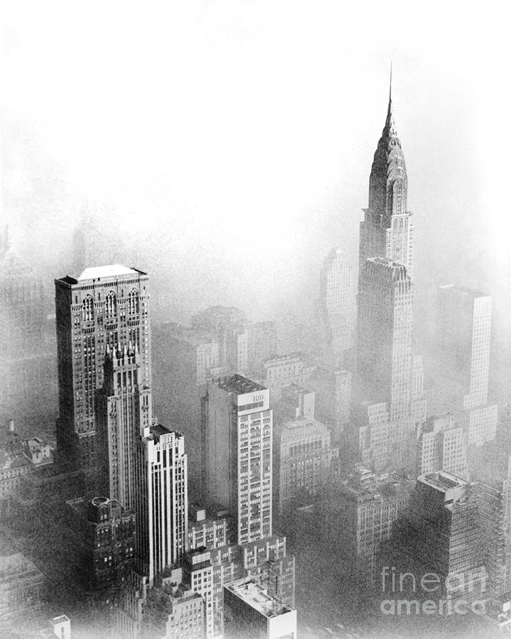 Fog at the Chrysler Building Photograph by Jon Neidert