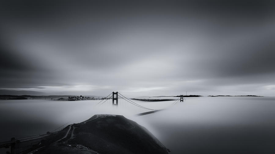 Bridge Photograph - Fog Bay by Toby Harriman