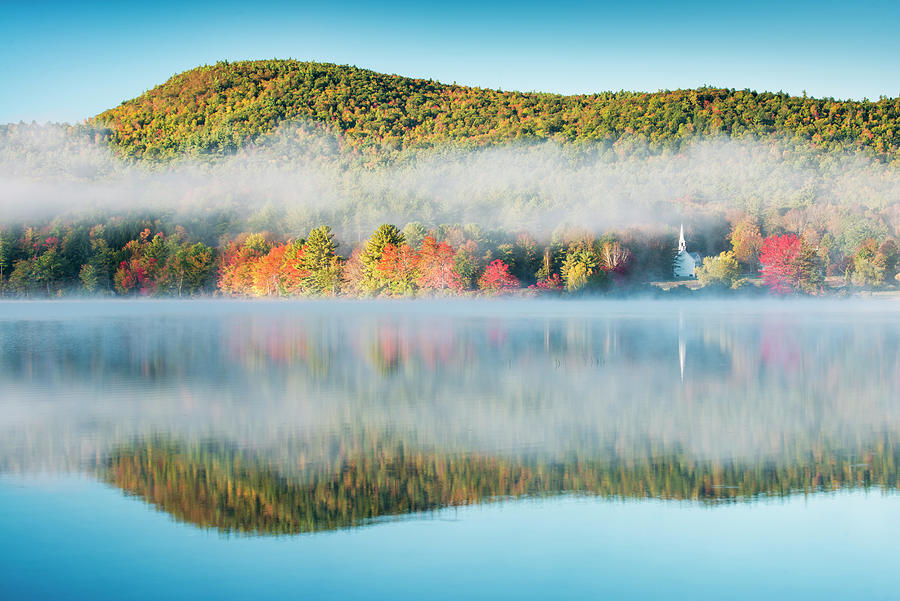 Mountain Photograph - Fog On Crystal Lake by Michael Blanchette Photography