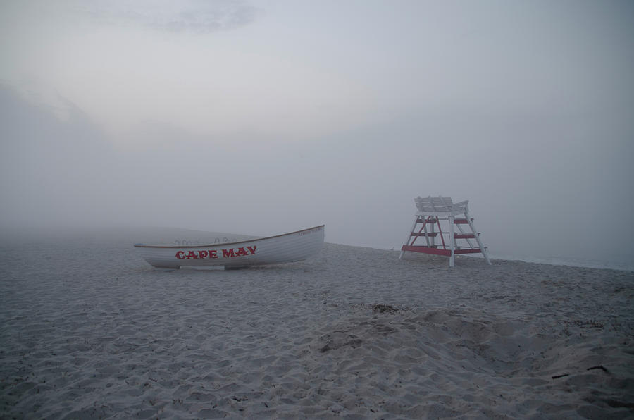 Beach Photograph - Fog on the Beach - Cape May by Bill Cannon