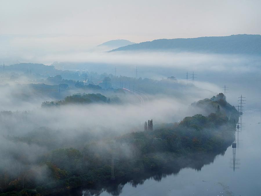 Fog Patches Near Hagen, A Spooky View Of The Ruhr Valley Photograph by Jalag / Klaus Bossemeyer