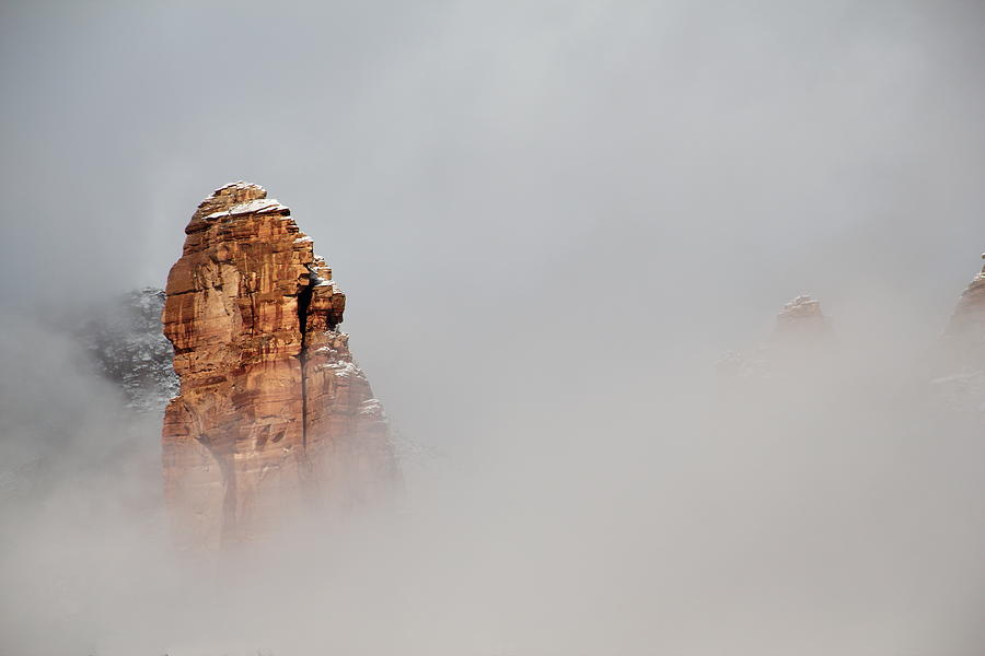 Fog Red Rock Mountain Sedona Arizona Photograph by Sassy1902