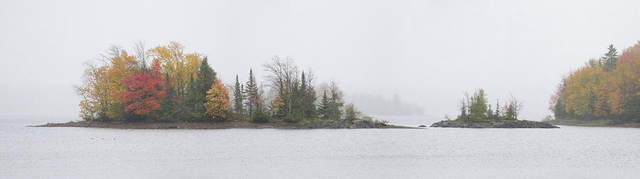 Foggy Autumn Flowage PANO Photograph by Brook Burling