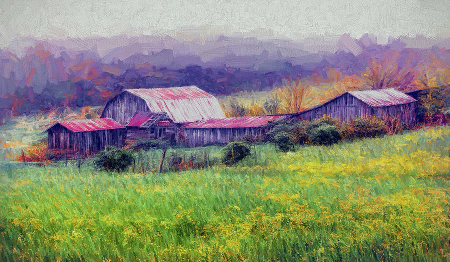Foggy Farm in the Blue Ridge AP Painting by Dan Carmichael
