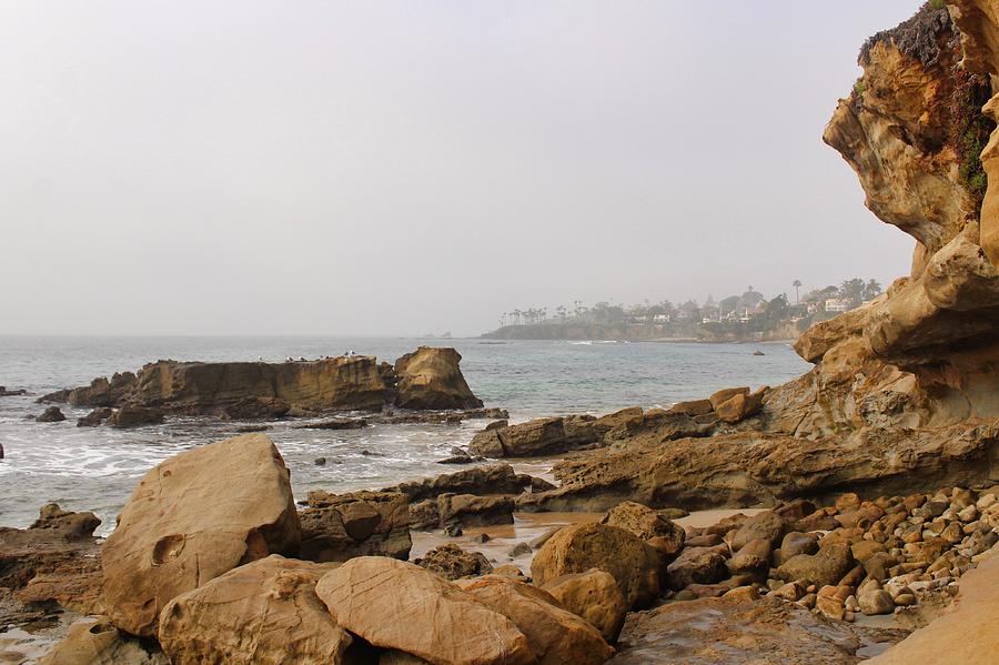 Foggy Laguna Beach Photograph by Brian Eberly