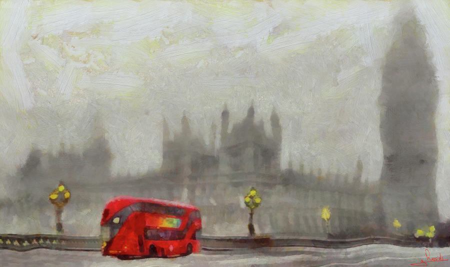 Foggy london Painting by George Rossidis