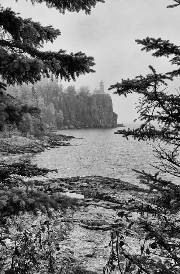 Foggy Mist Along the Shores of Lake Superior at SPLIT ROCK LIGHTHOUSE Photograph by Janice Adomeit