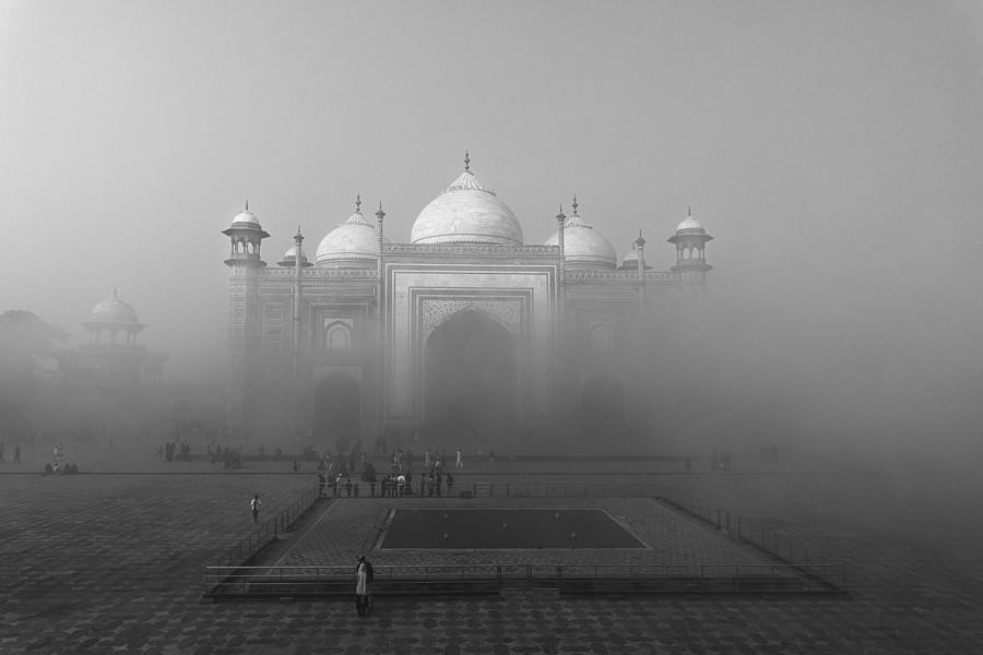 Architecture Photograph - Foggy Monument by Nilendu Banerjee