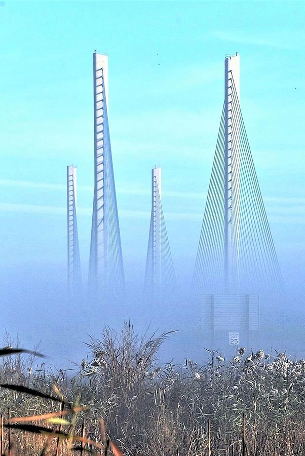 Foggy Morning at the Indian River Inlet Bridge Photograph by Kim Bemis