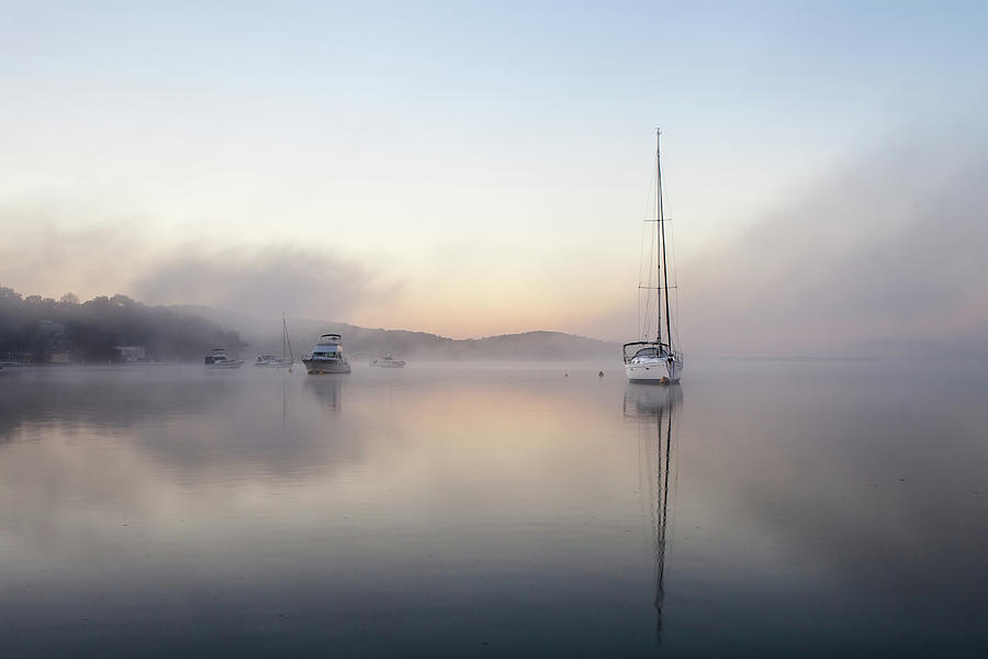 Foggy Morning On Lake Macquarie Photograph by Coal Pointer Images