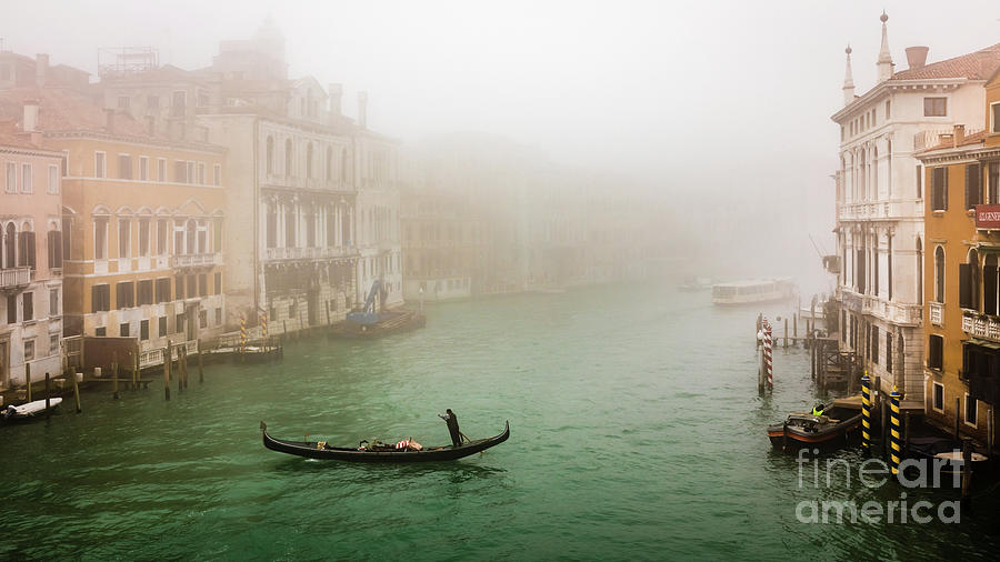 Foggy morning on the Grand Canale, Venezia, Italy Photograph by Lyl Dil Creations