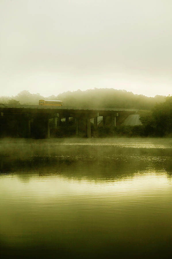 Foggy Morning School Bus Ride Photograph by Wesley Hitt