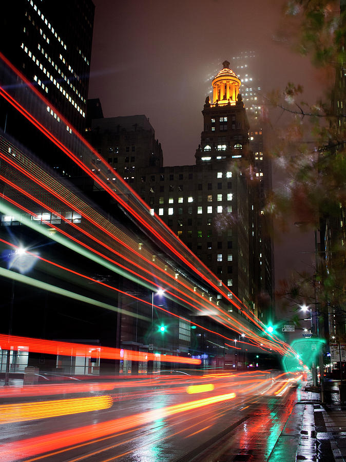 Foggy Night, City Lights Photograph by Bill Barfield Foggy Night, City Lights Photograph by Bill Barfield