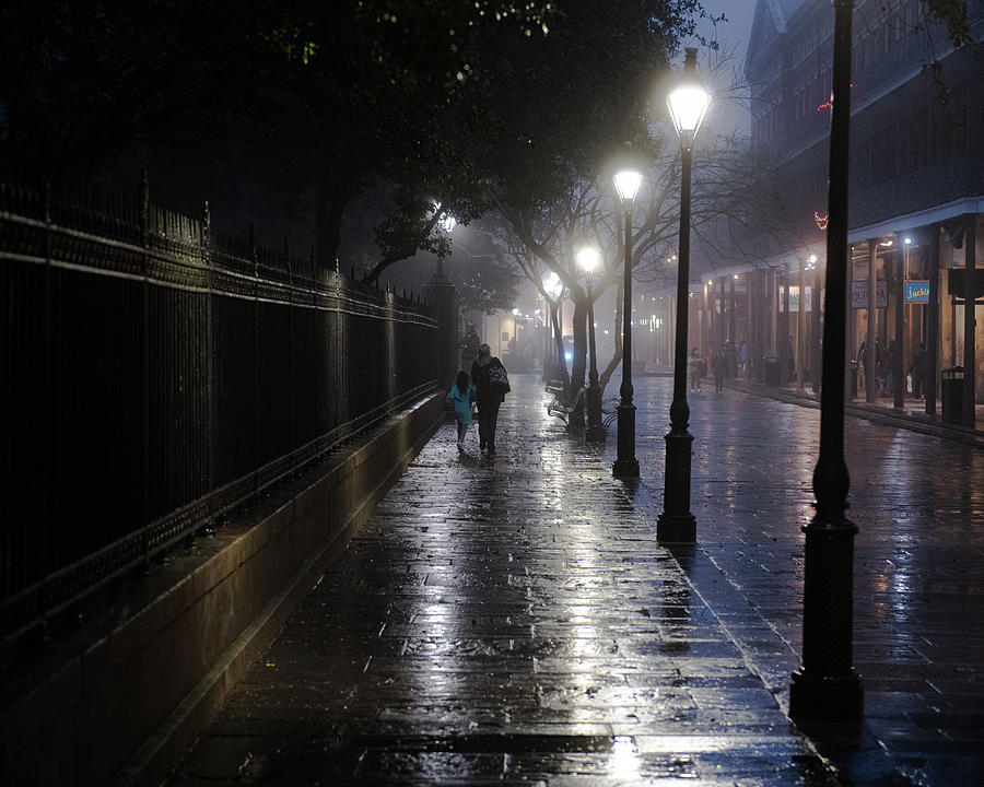 Foggy Night In Jackson Square Photograph