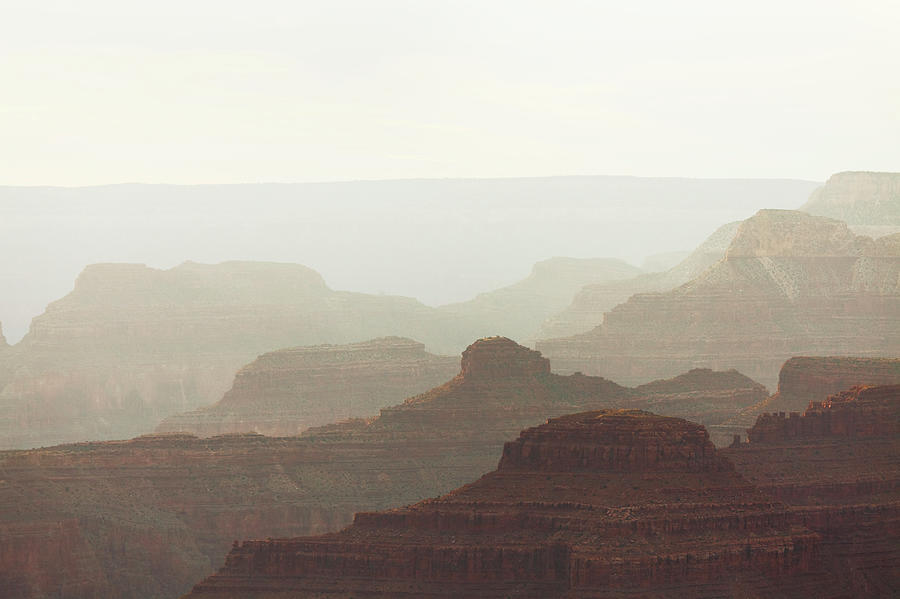 Foggy  Panoramic Grand Canyon  Sunrise Photograph by Arturbo