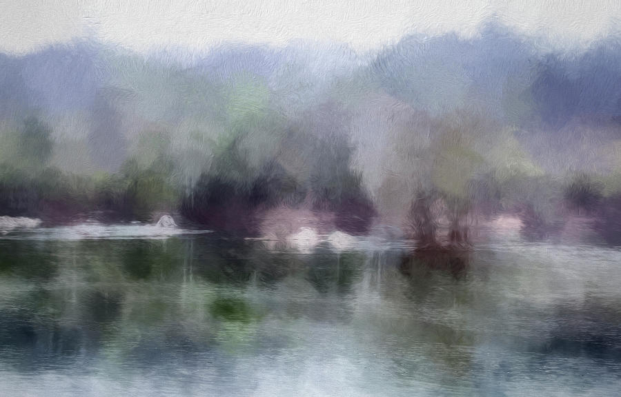 Foggy River Landscape Photograph