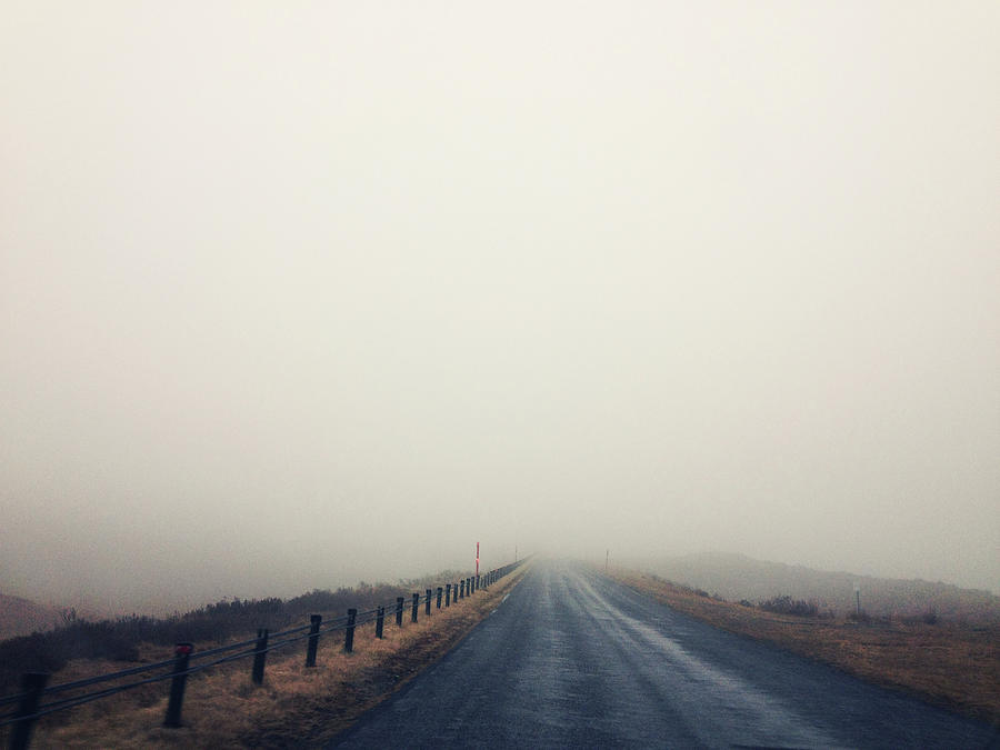 Foggy Road To Mountains Photograph by Lesley Magno