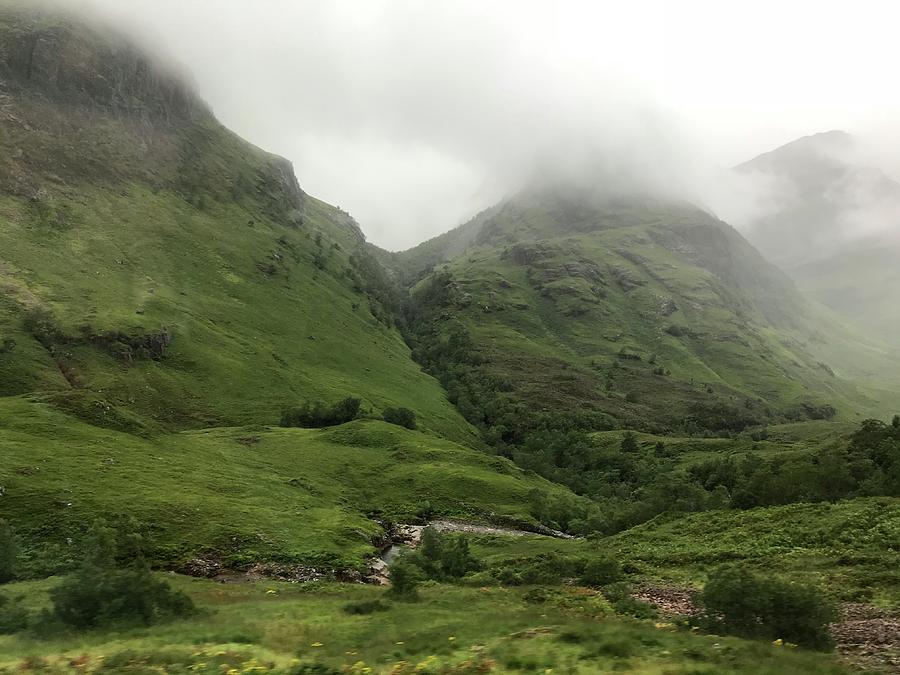 Foggy Scottish Mountains Photograph by Cindy Bale Tanner