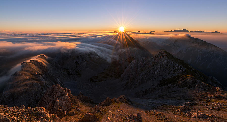 Foggy Sunrise Photograph by Ales Krivec