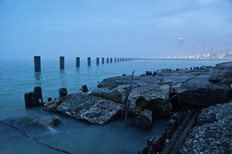 Foggy View Of Chicago From Lakeshore Photograph by Megan Ahrens