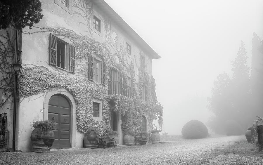 Foggy Villa Pozzolo Tuscany Italy Photograph