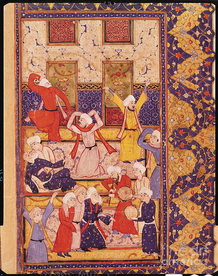 Fol.5r Initiation Dance, From A Book Of Poems By Hafiz Shirazi Painting by Persian School