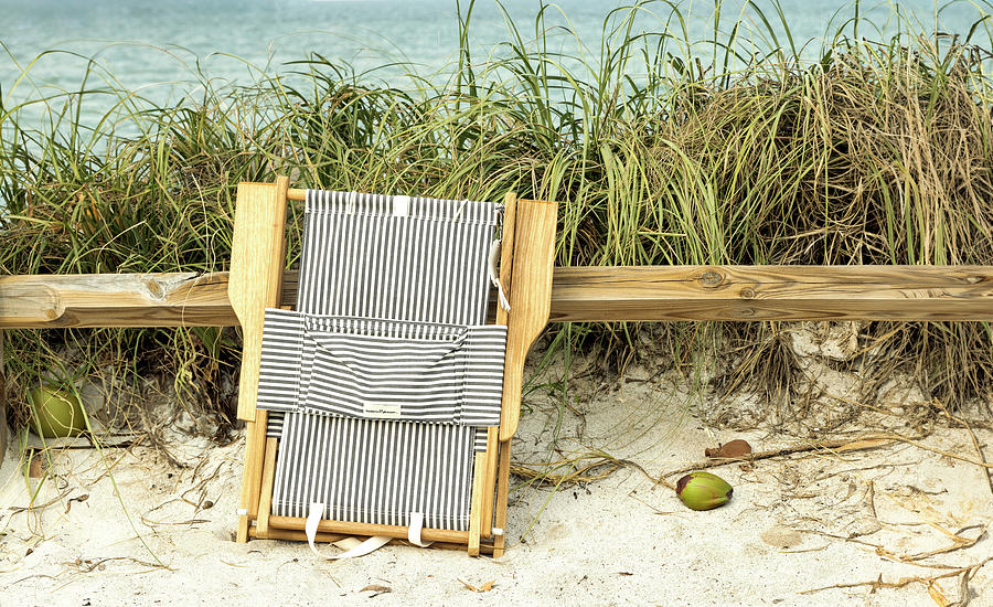 Folded Beach Chair Digital Art by Laura Diez