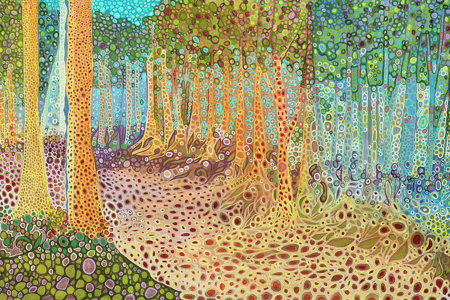 Tree Painting - Foliage Particulates 2 Pathway by Karen Williams-Brusubardis