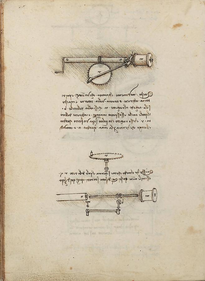 Folio f 29v. Codex Madrid I -Ms. 8937- Treaty of statics and mechanics, 192 folios with 384 pag... Drawing by Leonardo da Vinci -1452-1519-
