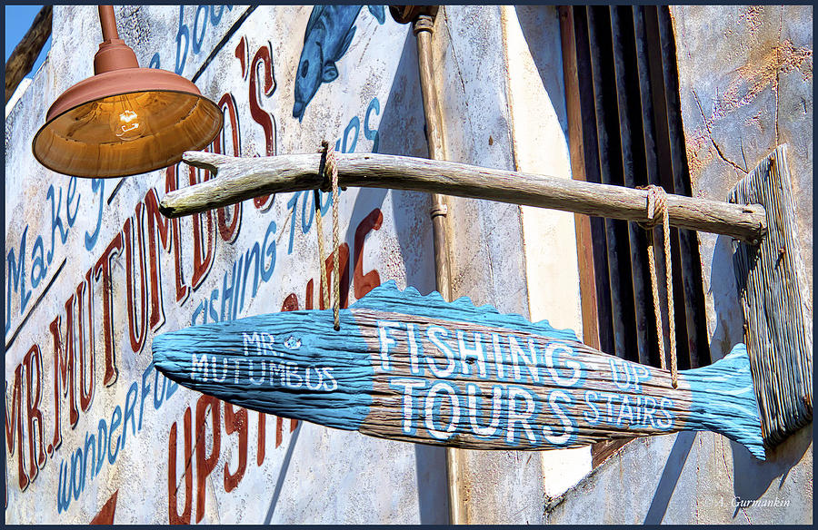 Folk Art Sign, Fishing Tours Photograph by A Macarthur Gurmankin