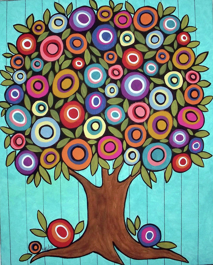 Tree Painting - Folk Art Tree by Karla Gerard